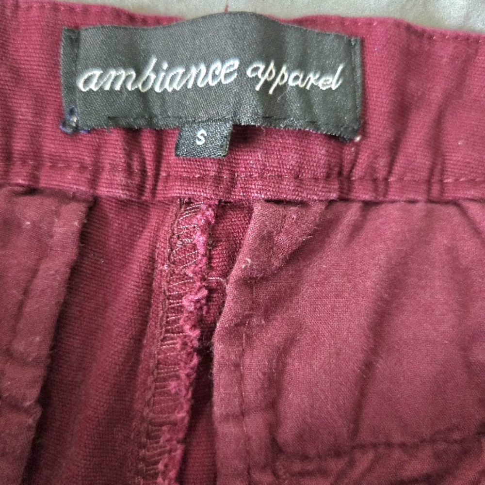 Burgandy Red Cuffed Micro Shorts Size S - Picture 6 of 14